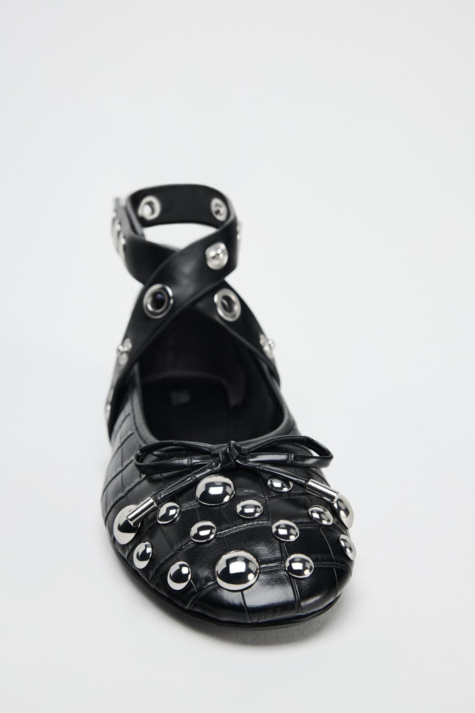 TEXTURED STUDDED MARY JANES Product Image