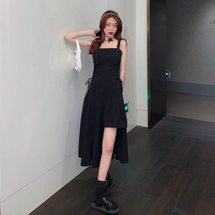 Asymmetric Sleeveless Midi A-Line Dress Product Image