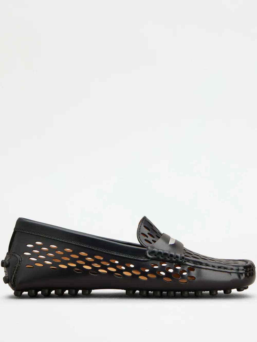 TOD'S Kate Rhinestone-embellished Suede Loafers In Black Product Image