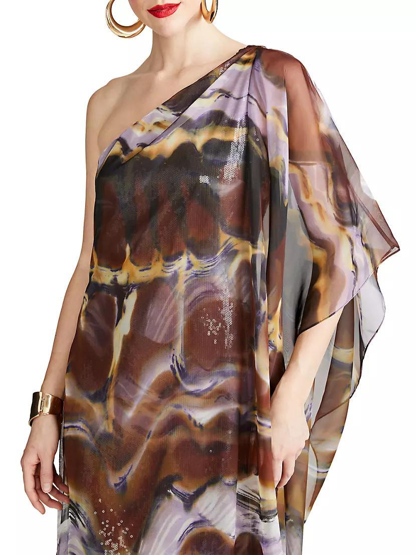 Ushi Sequin Chiffon One-Shoulder Gown Product Image