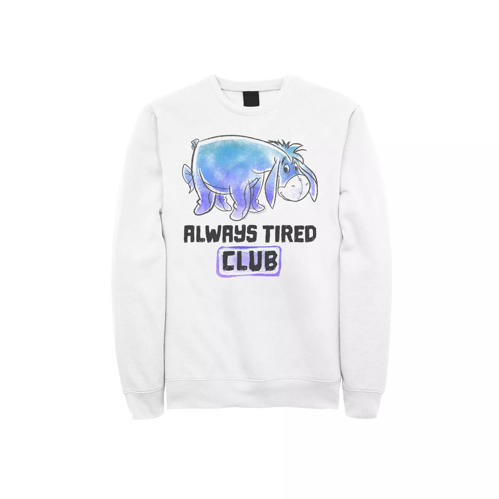 Disney's Winnie The Pooh Eeyore Always Tired Club Men's Sweatshirt, Size: Small, White Product Image