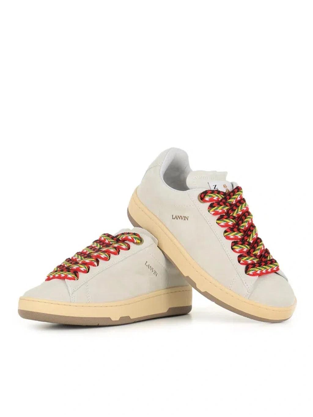 LANVIN 10mm Lite Curb Leather Low Top Sneakers In White Product Image