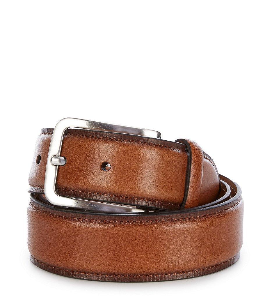 Daniel Cremieux Signature Embossed Edge Hand Burnished Leather Dress Belt Product Image