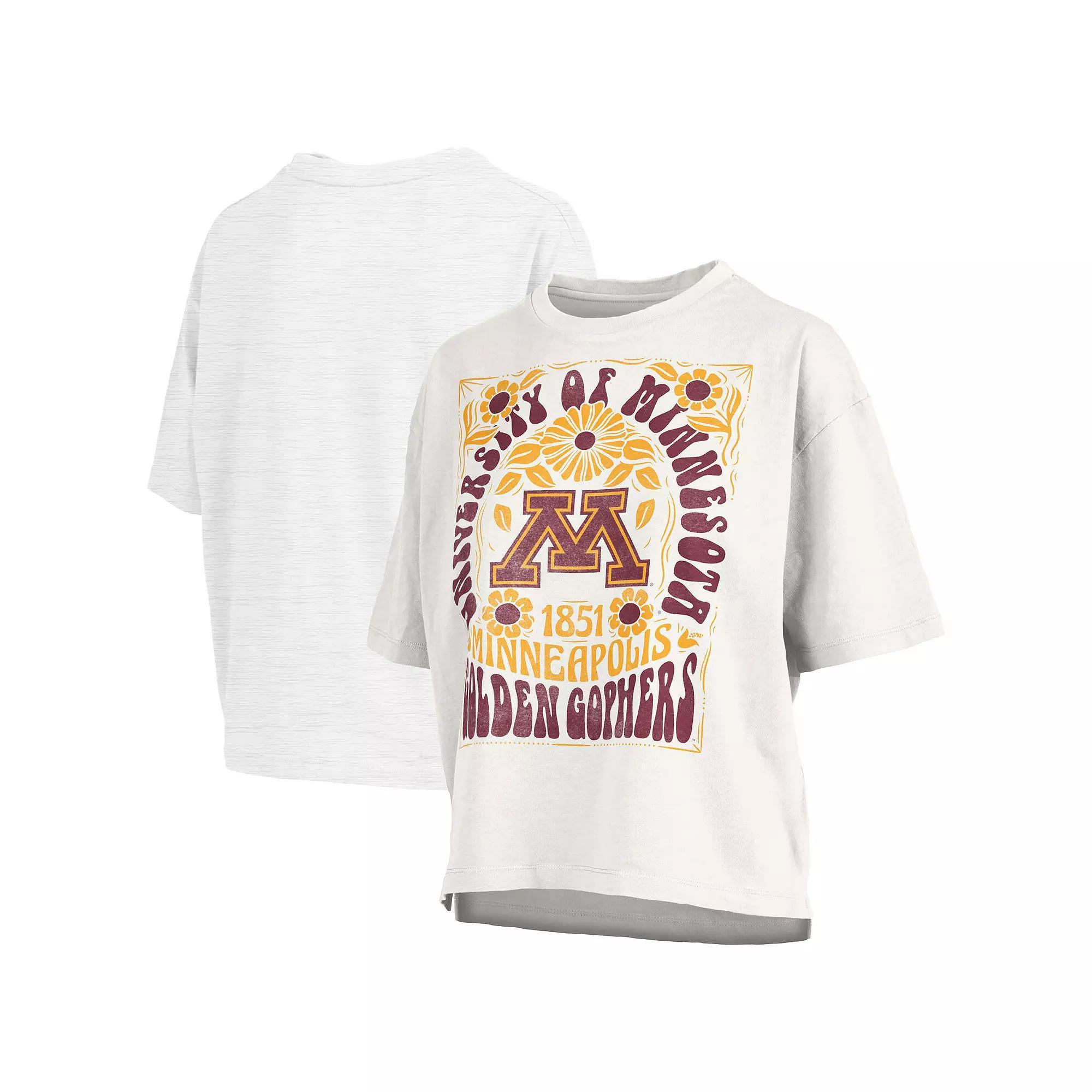 Women's Pressbox White Minnesota Golden Gophers Harmony Oversized T-Shirt, Size: Medium Product Image