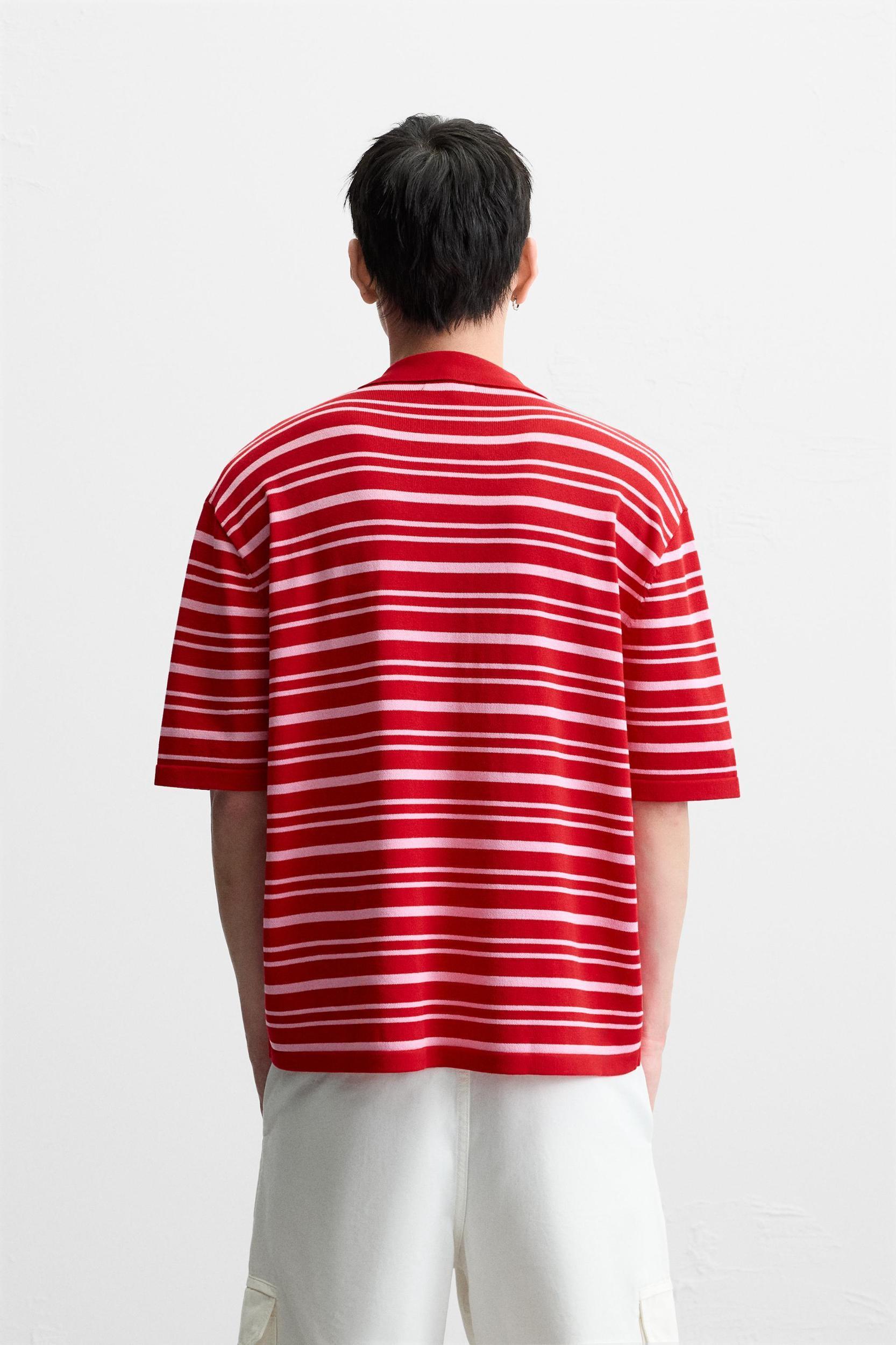 STRIPED JACQUARD KNIT POLO Product Image
