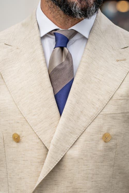 Elizabetta La Vigna - Extra Long Printed Silk Tie for Men in Navy at Nordstrom Product Image