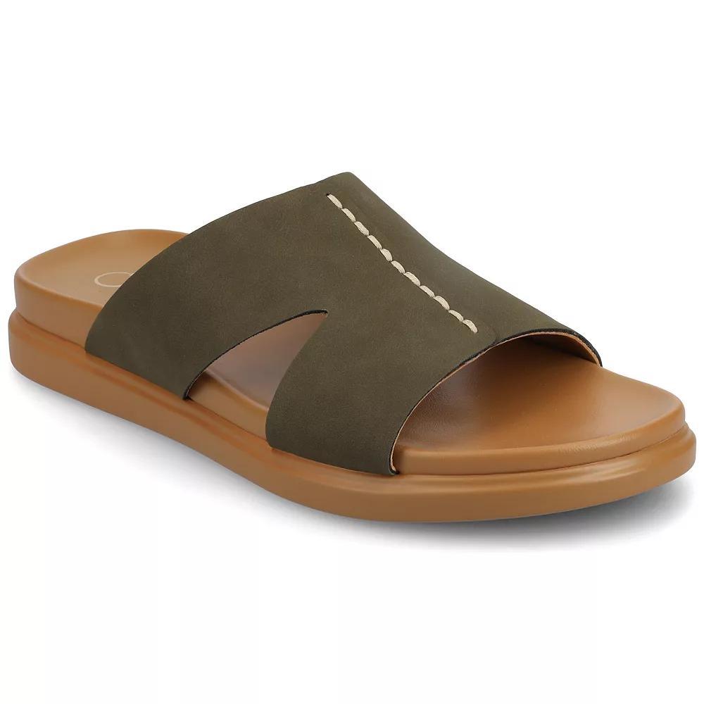 Journee Womens Misey Single Band Slip-On Sandals Green Product Image