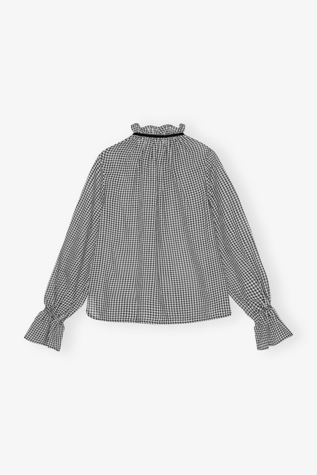 Sheer Check Tie String Shirt Product Image