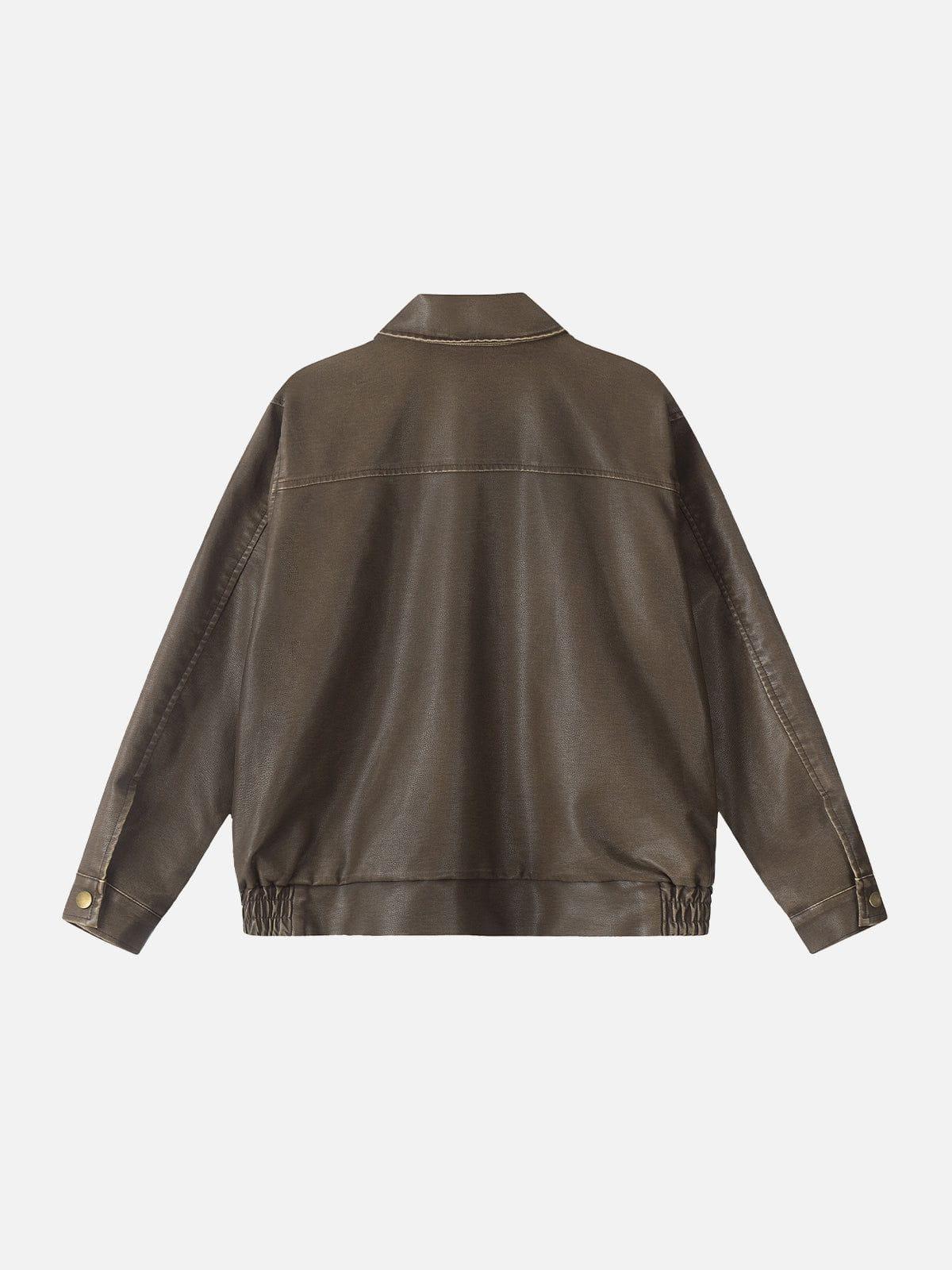 Aelfric Eden Basic Pocket Faux Leather Jacket Product Image