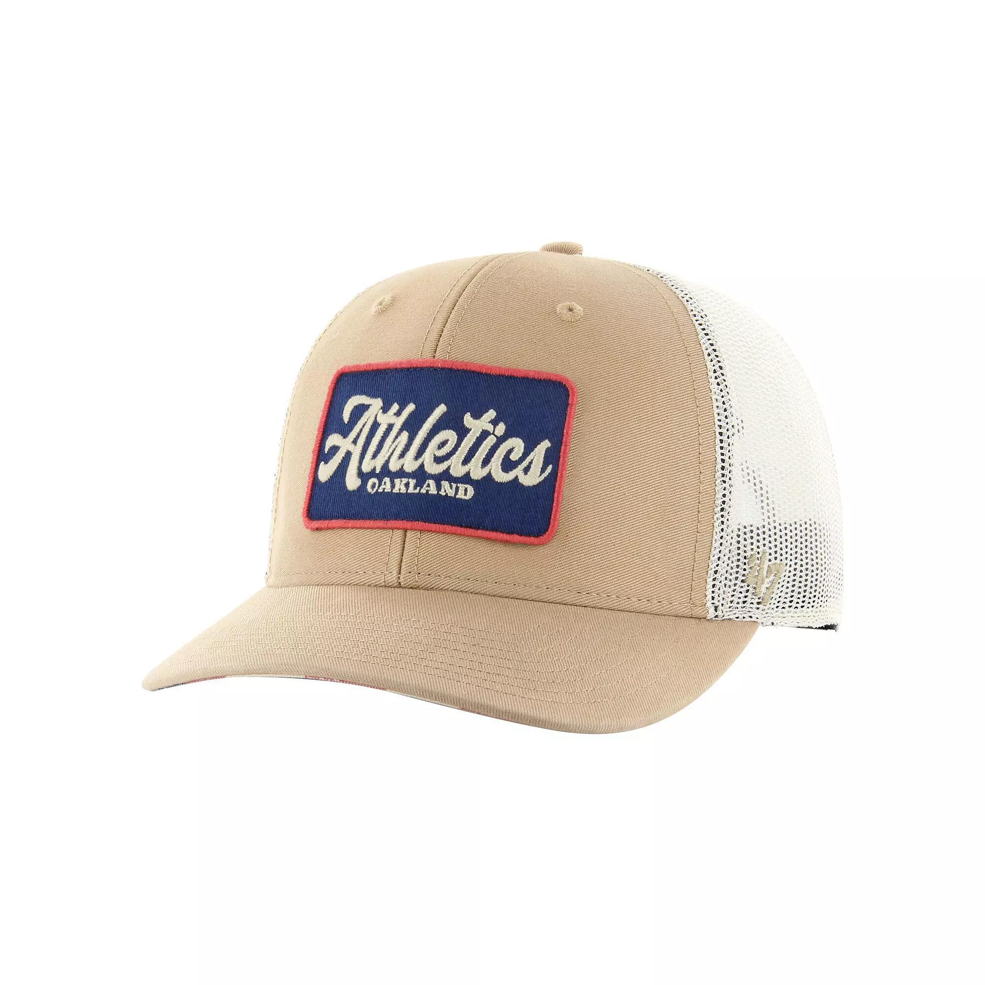 Mens 47 Khaki Oakland Athletics Glory Daze Trucker Adjustable Hat Product Image