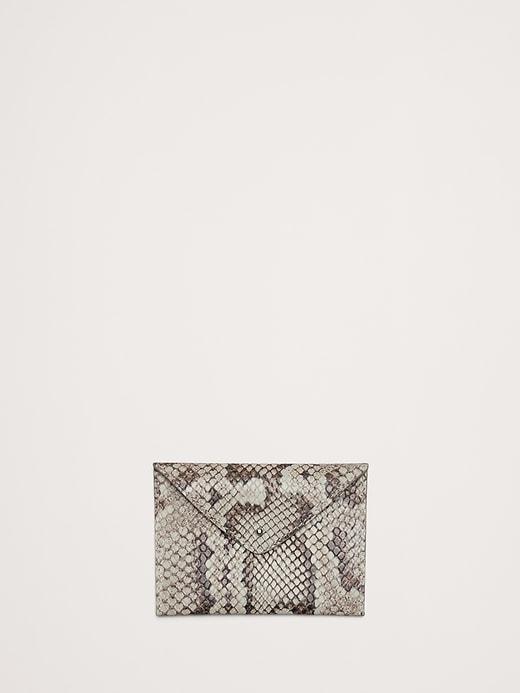 Snake-Print Leather Mini Envelope Pouch Product Image