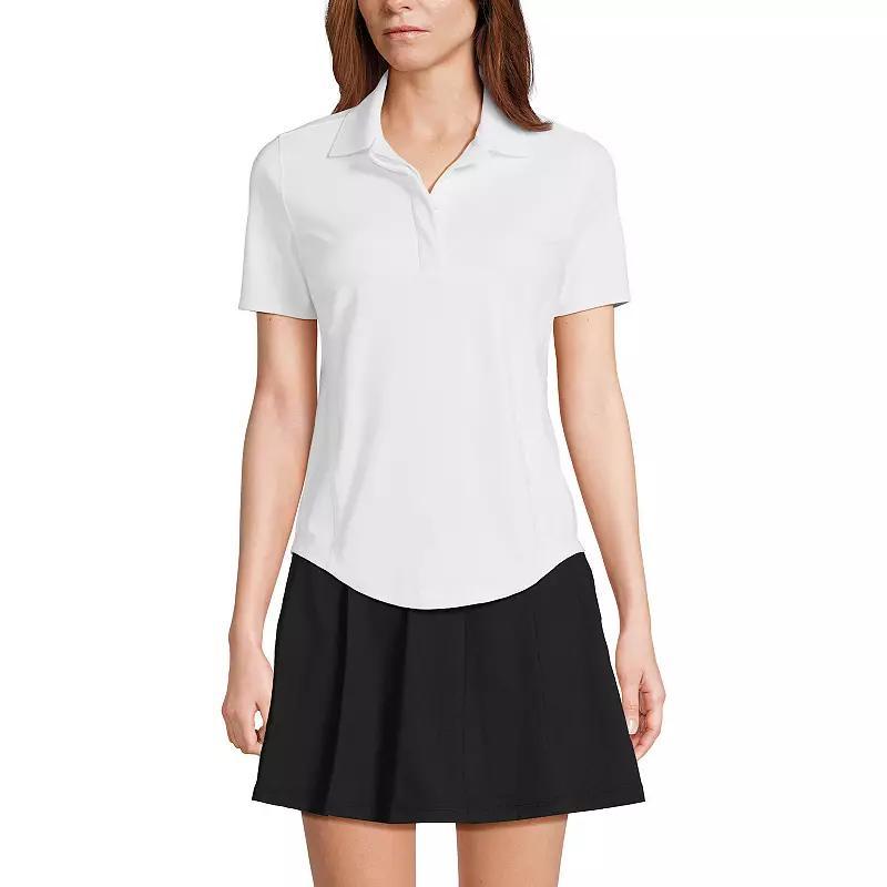 Women's Lands' End Short Sleeve High Impact Polo Top, Size: Large, Deep  Blue Product Image