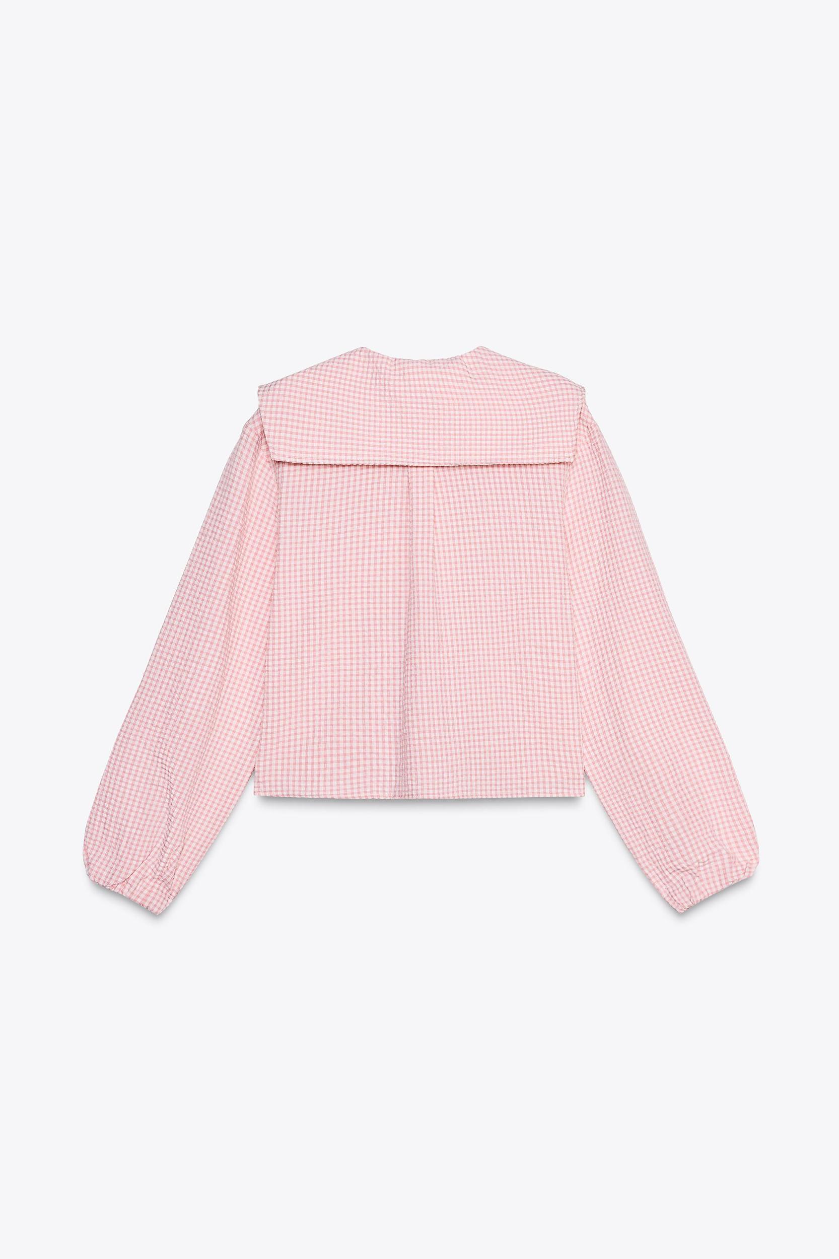 BIB COLLAR GINGHAM SHIRT Product Image