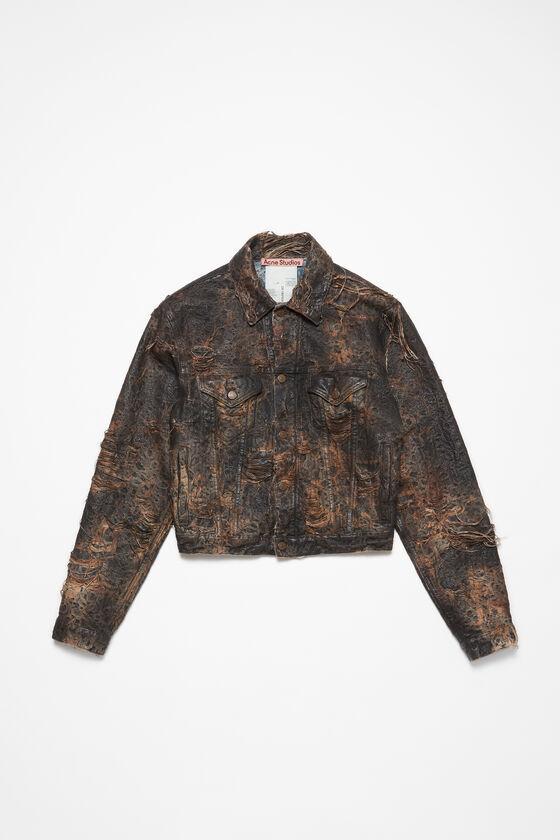 Distressed monogram denim jacket - Regular fit Product Image