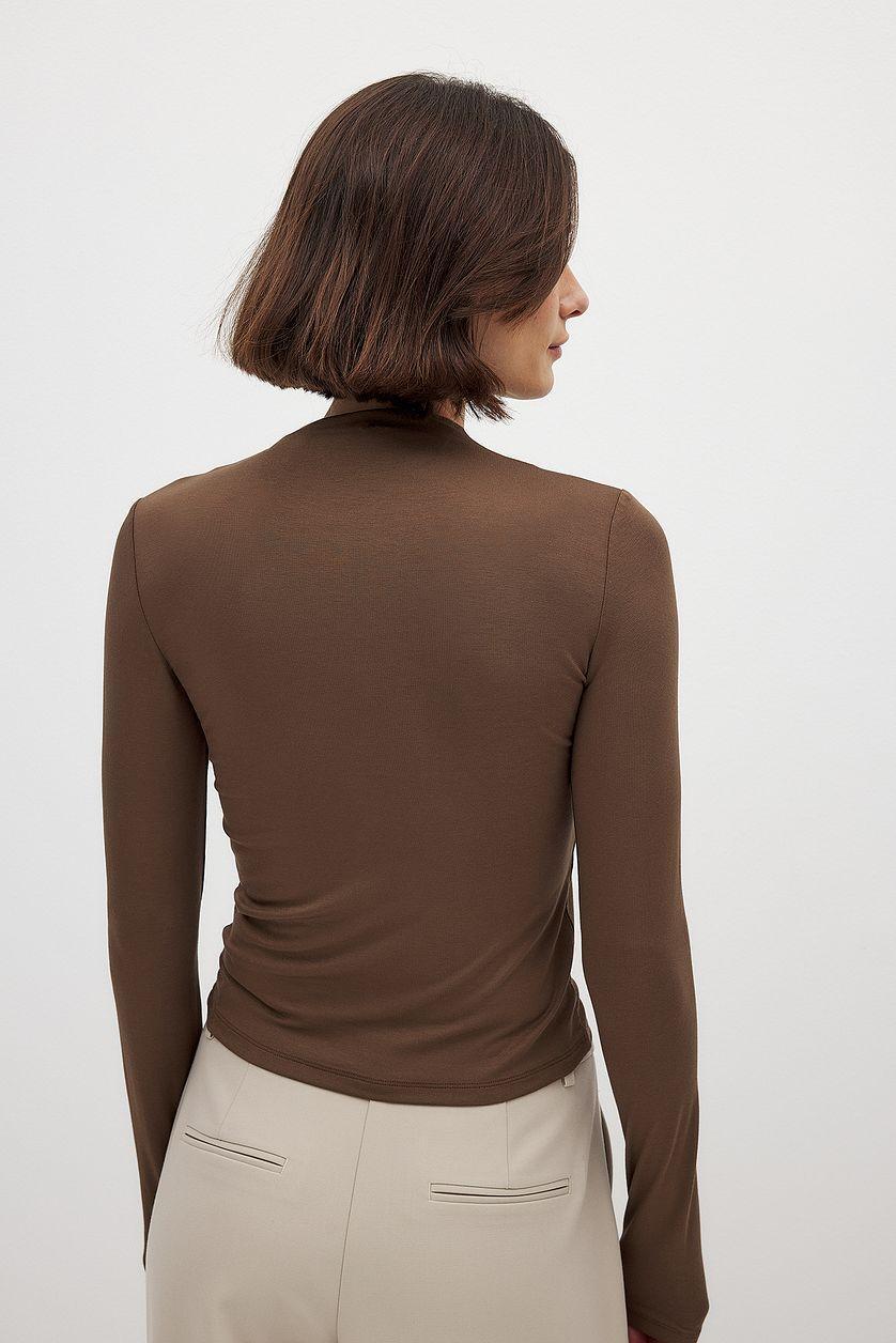 Soft Line Funnel Neck Long Sleeve Top Product Image