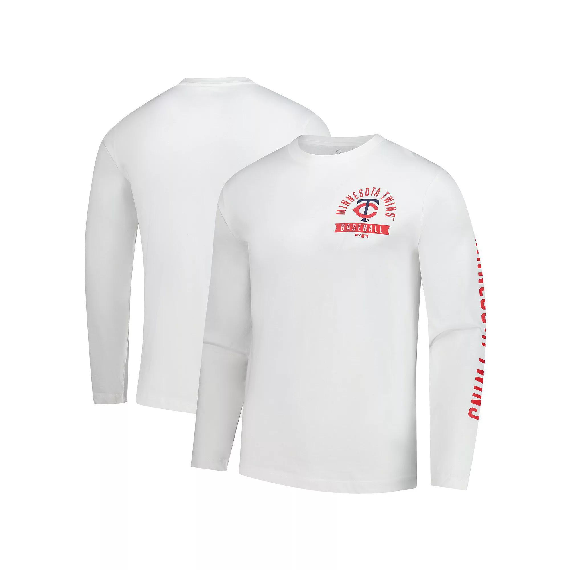 Men's Fanatics  White Minnesota Twins Press Box Long Sleeve T-Shirt, Size: XL Product Image