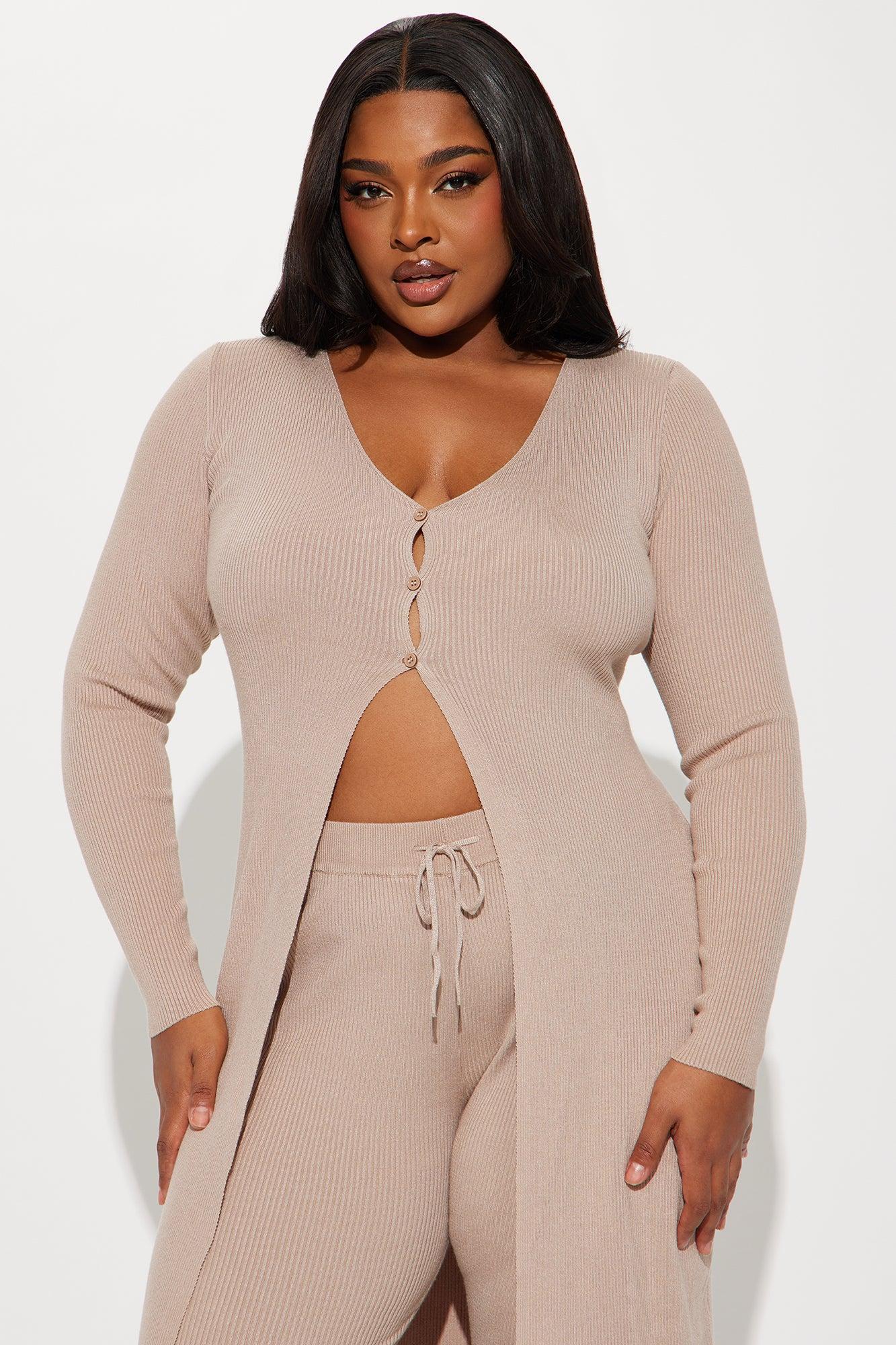 Sasha Flyaway Sweater Pant Set - Taupe Product Image