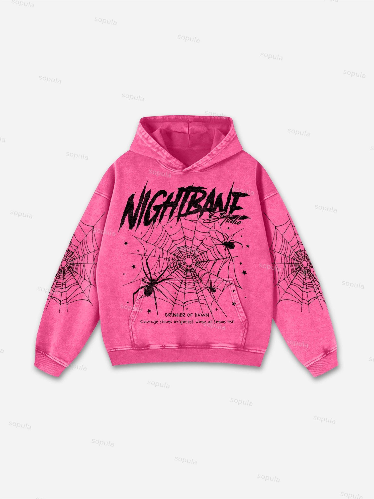 Play Dead Street Graphic Acid Wash Hoodie Product Image