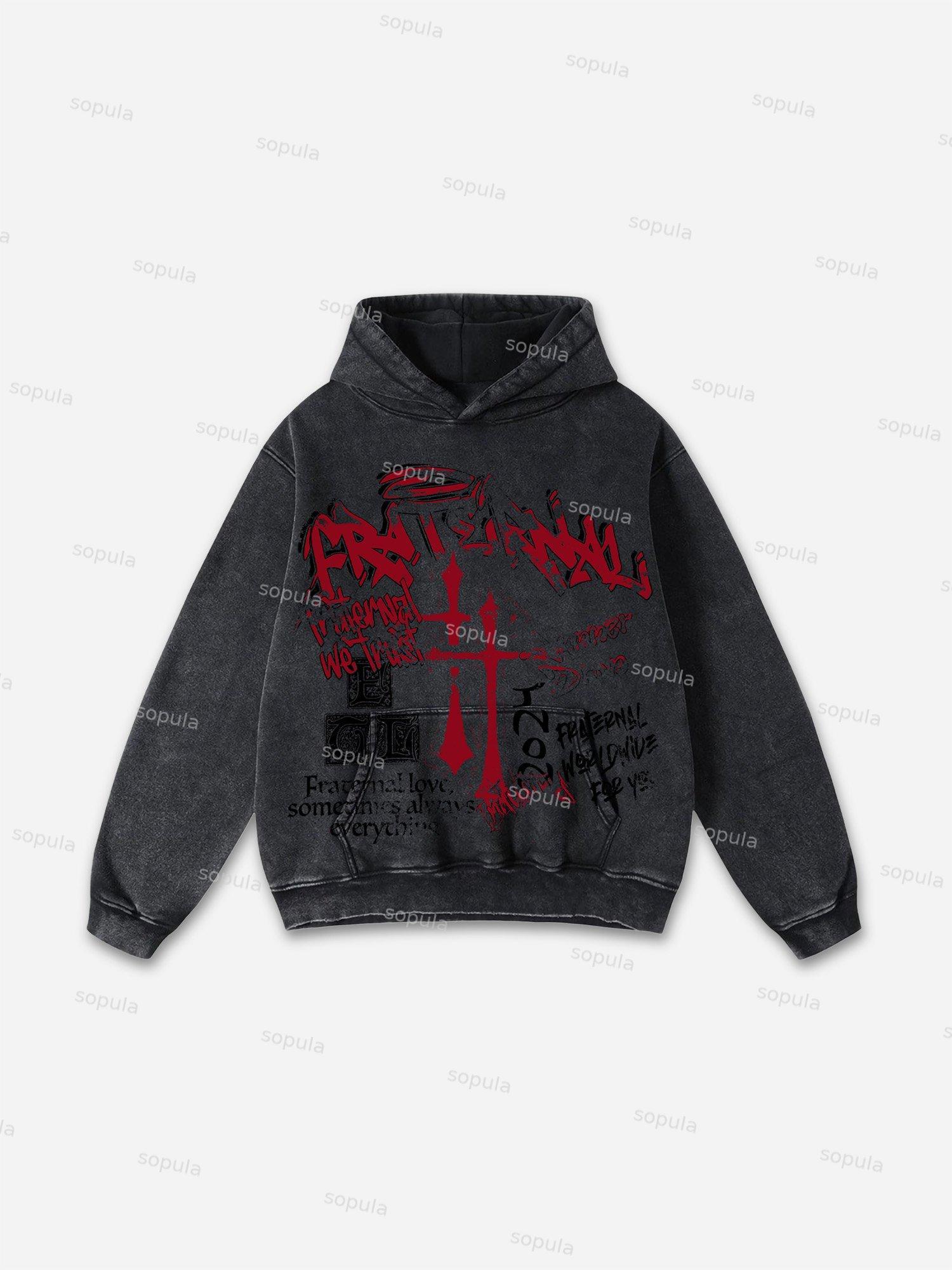Stop War Children Portraits Graphic Washed Hoodie Product Image