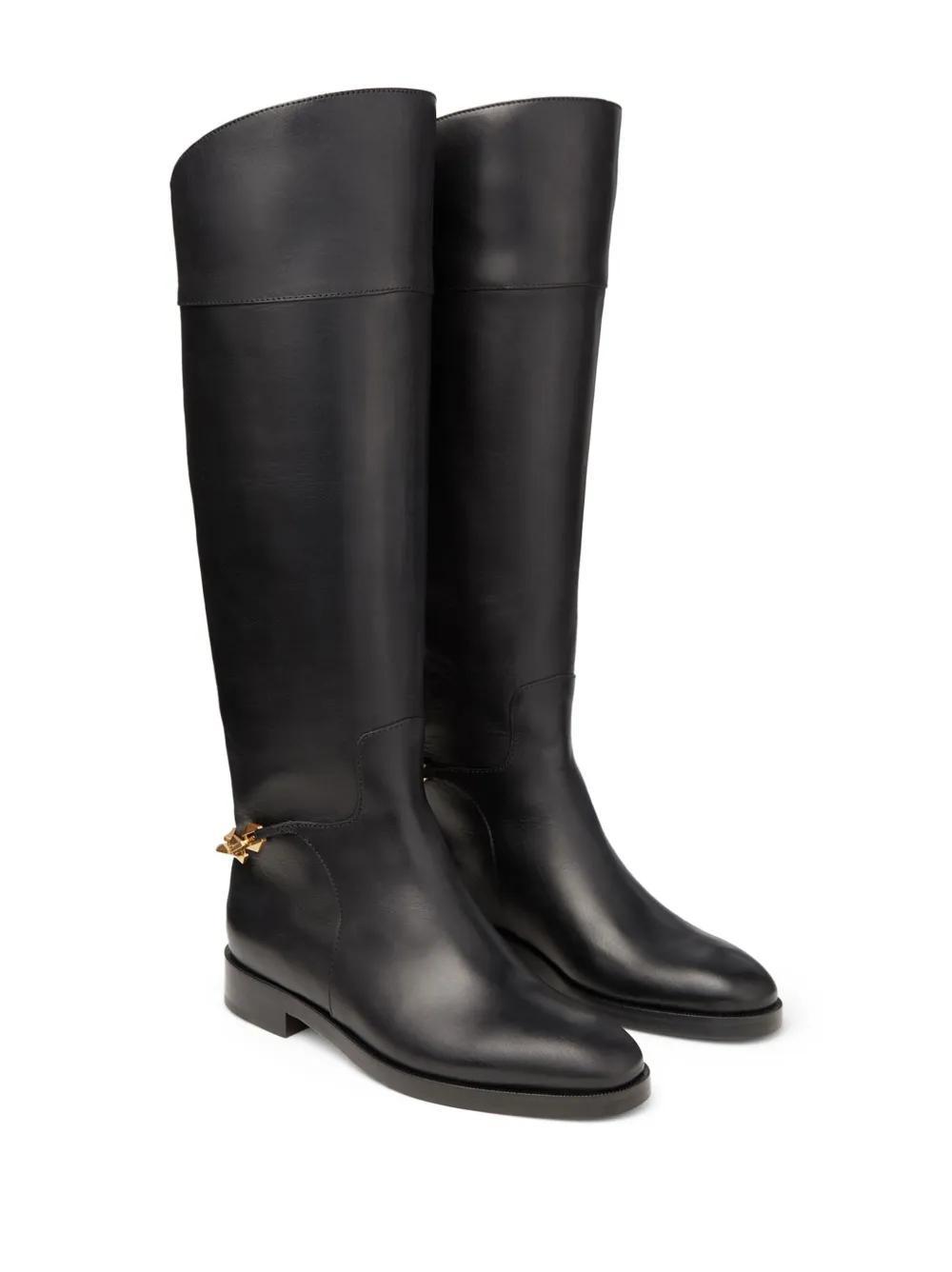 Nell chain-detailing leather boots Product Image