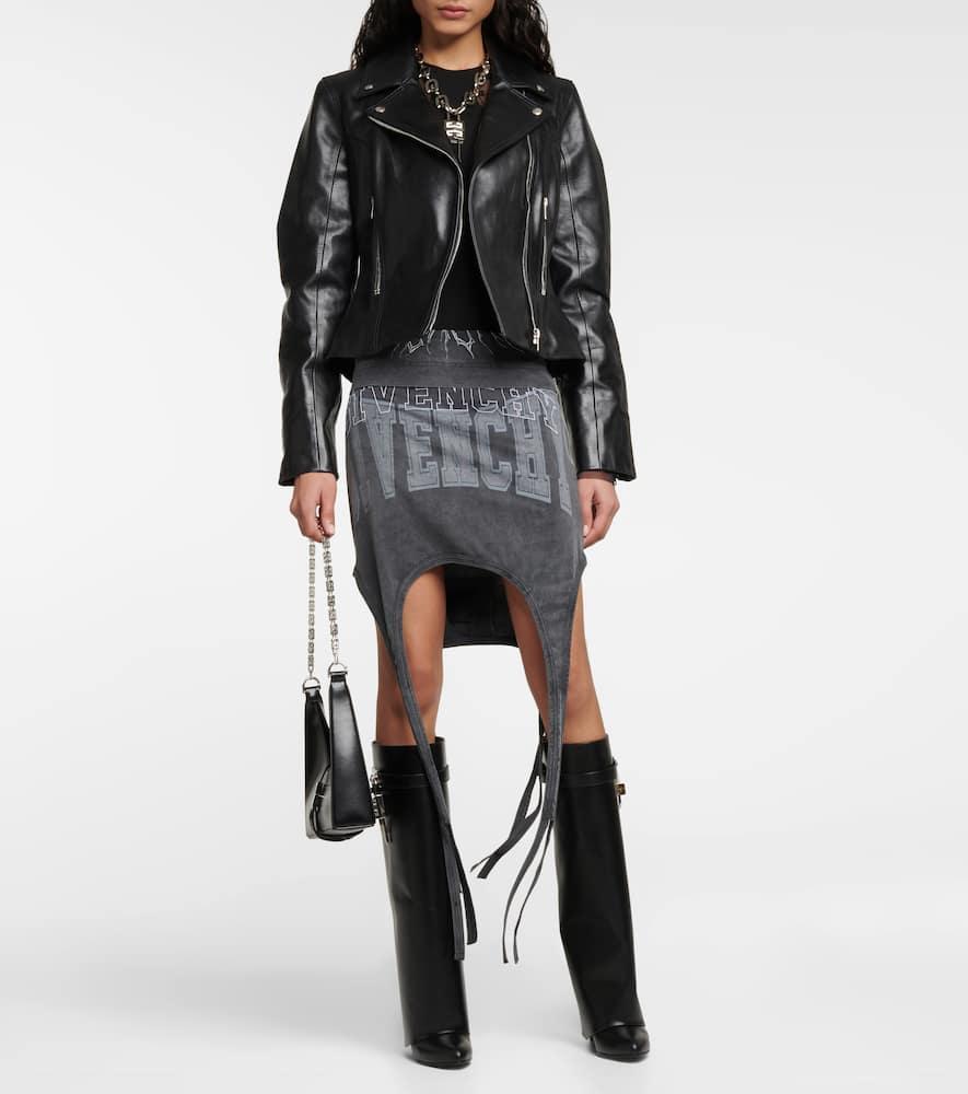 GIVENCHY Shark Lock Leather Knee-high Boots In Black Product Image