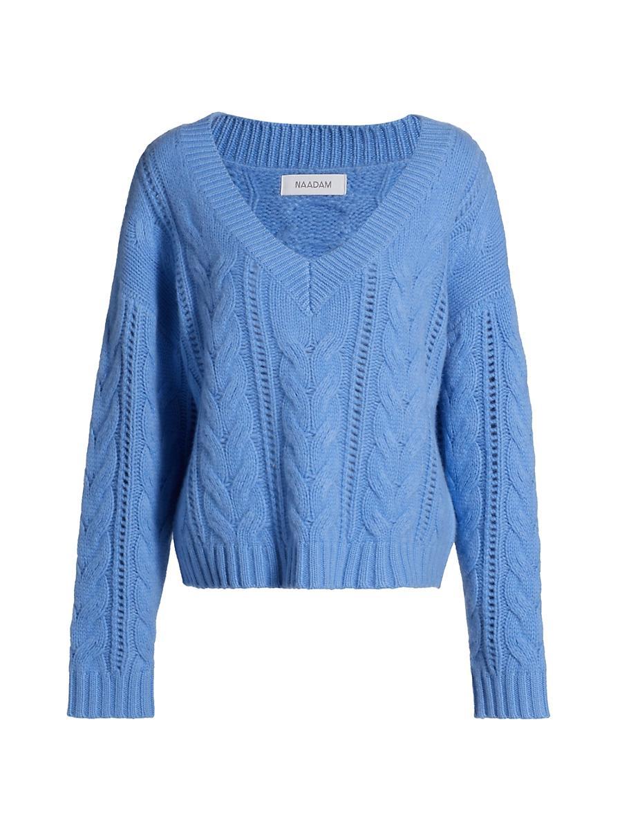 Womens Wool-Cashmere Cable-Knit Sweater Product Image