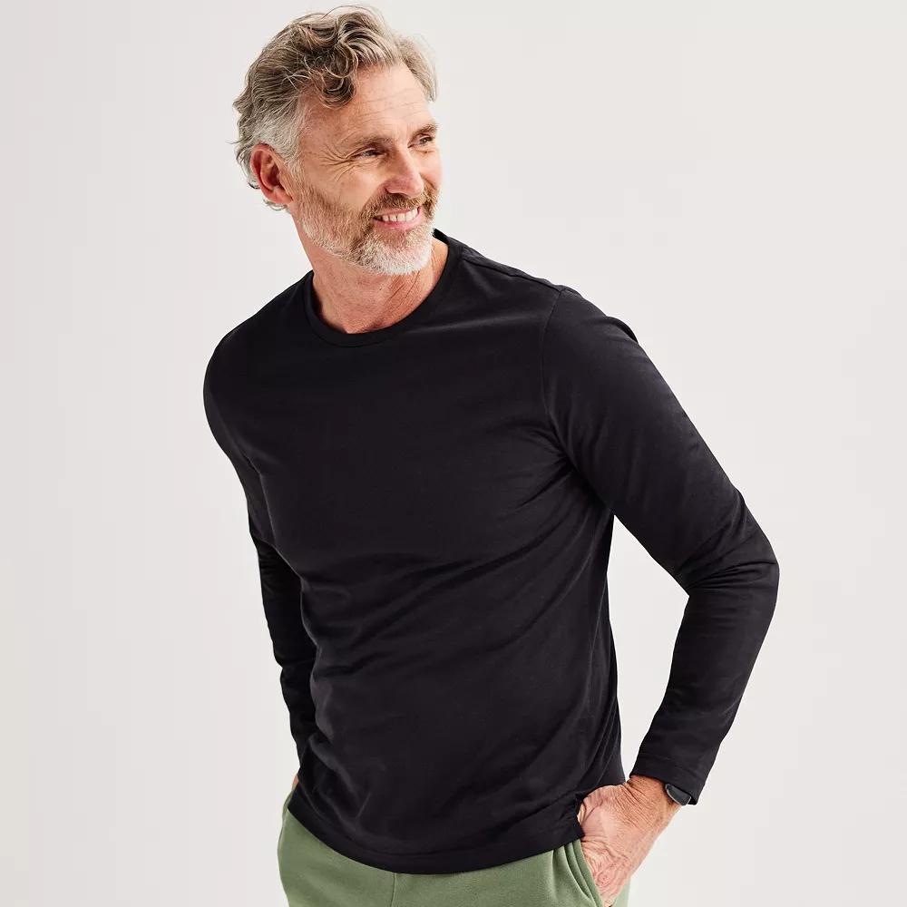 Men's Tek Gear® Long Sleeve Essential Tee, Size: Large, Mineral Black Product Image