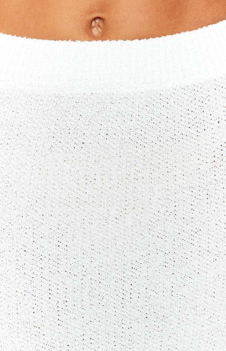Ellah White Knit Midi Skirt Product Image