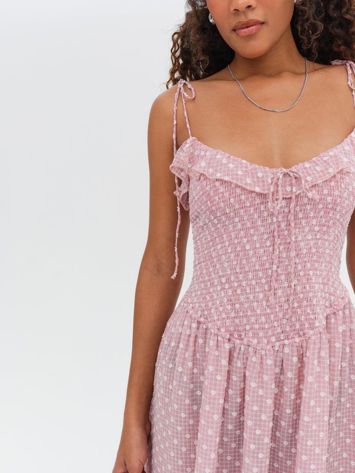 Maxine Midi Dress — Pink Product Image