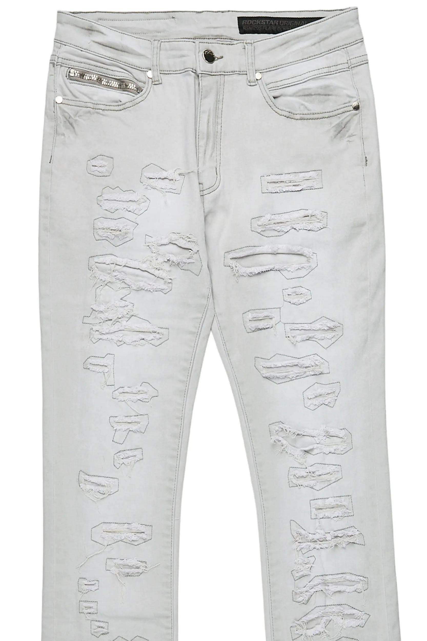 Malyk Grey Stacked Flare Jean Male Product Image