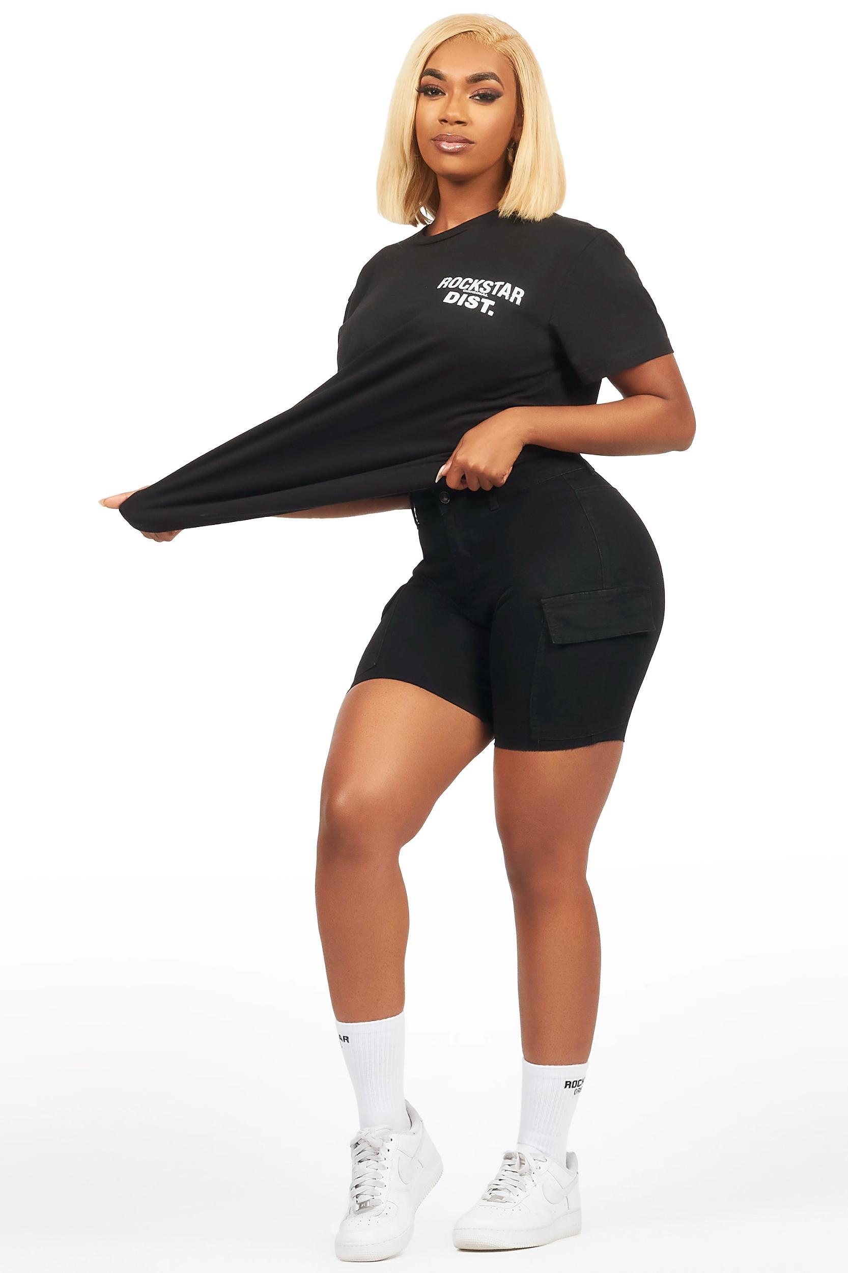 Jakeyia Black Denim Short Set Female Product Image