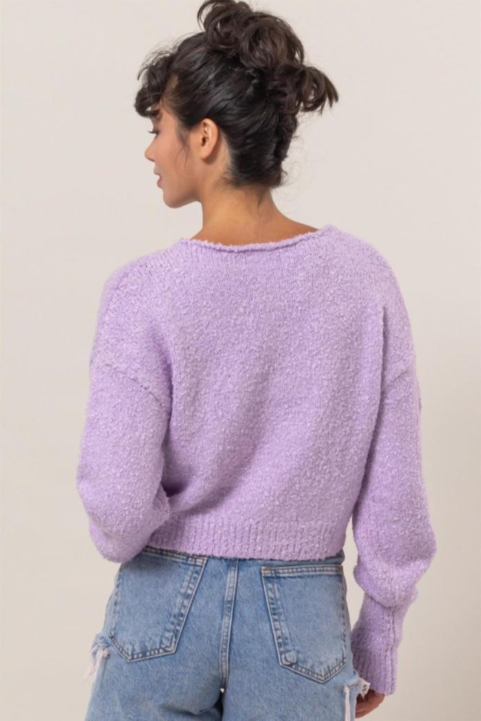 Dropped Shoulder Boucle Sweater Product Image