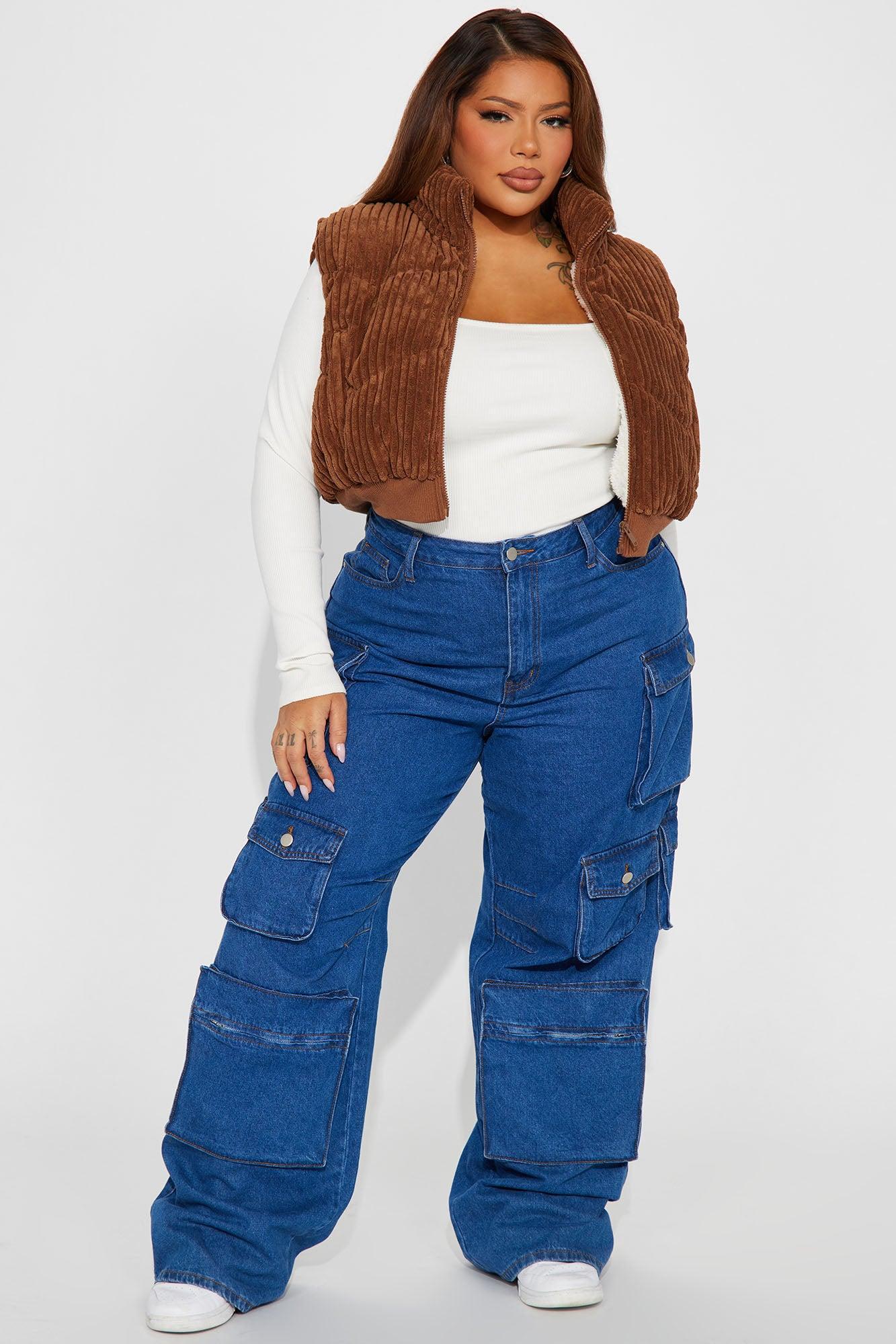 Jhene Corduroy Puffer Vest - Cognac Product Image