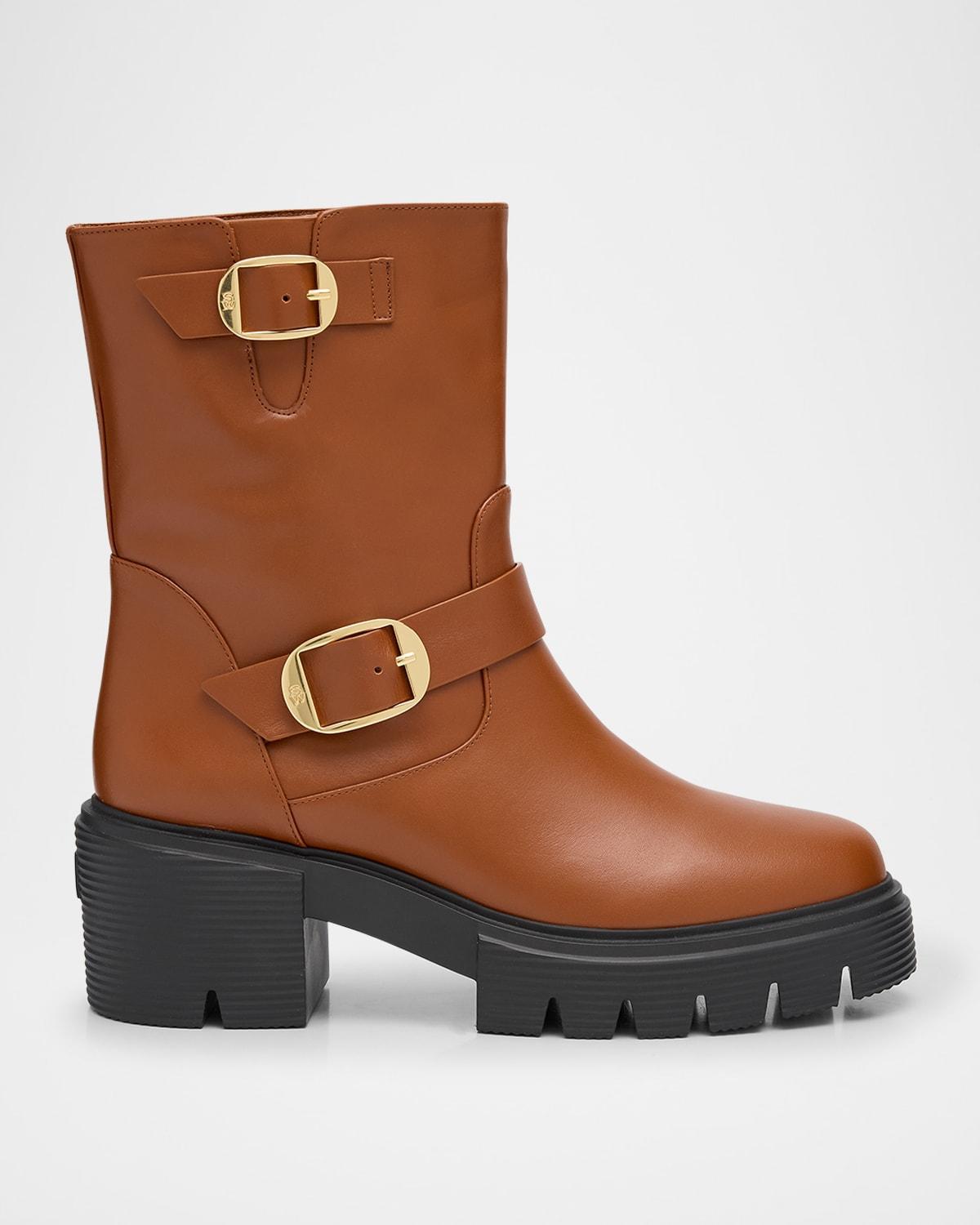 Soho Calfskin Buckle Moto Booties Product Image
