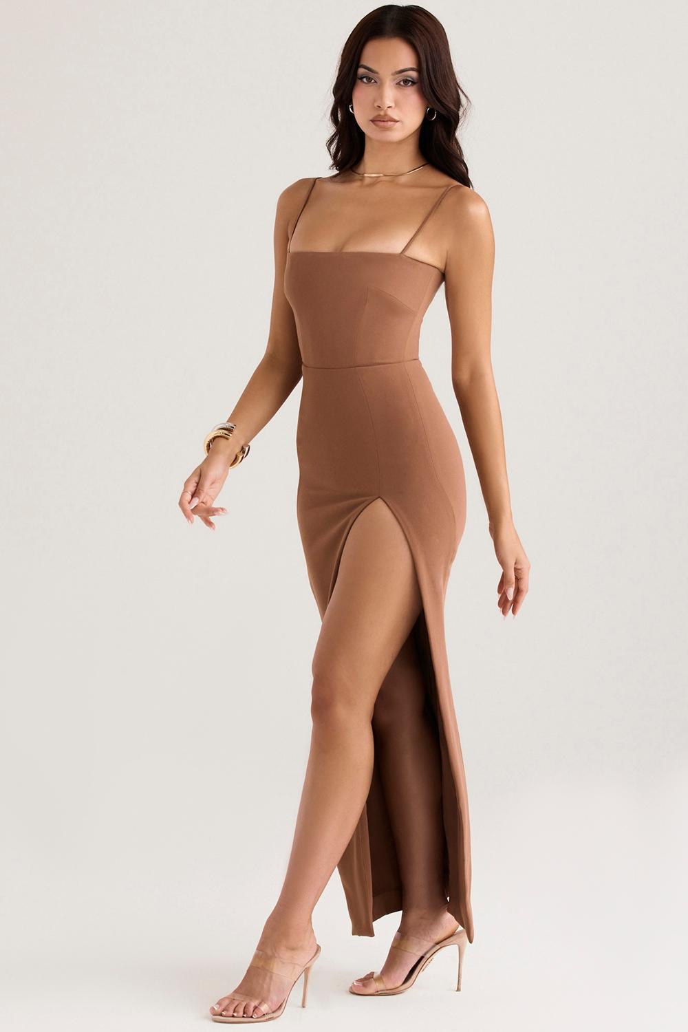 Jaida  toast corset maxi dress - sale Product Image