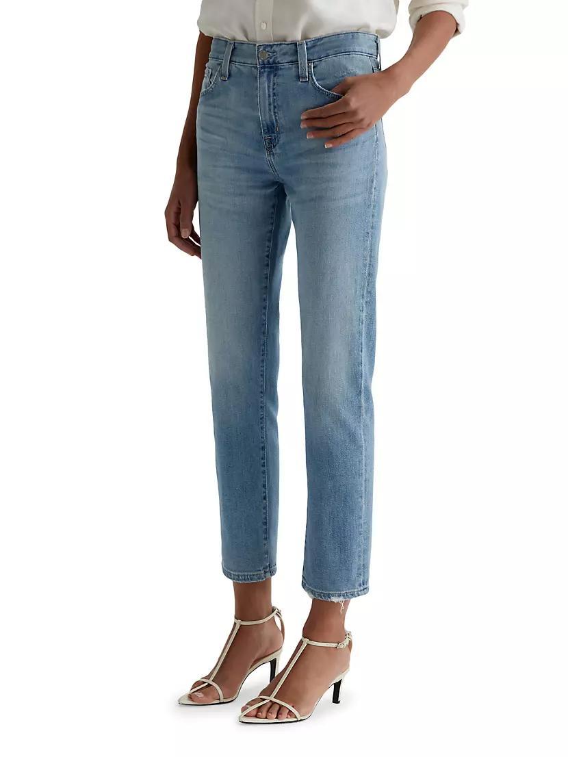 Ex-Boyfriend Distressed Cotton-Blend Crop Jeans Product Image