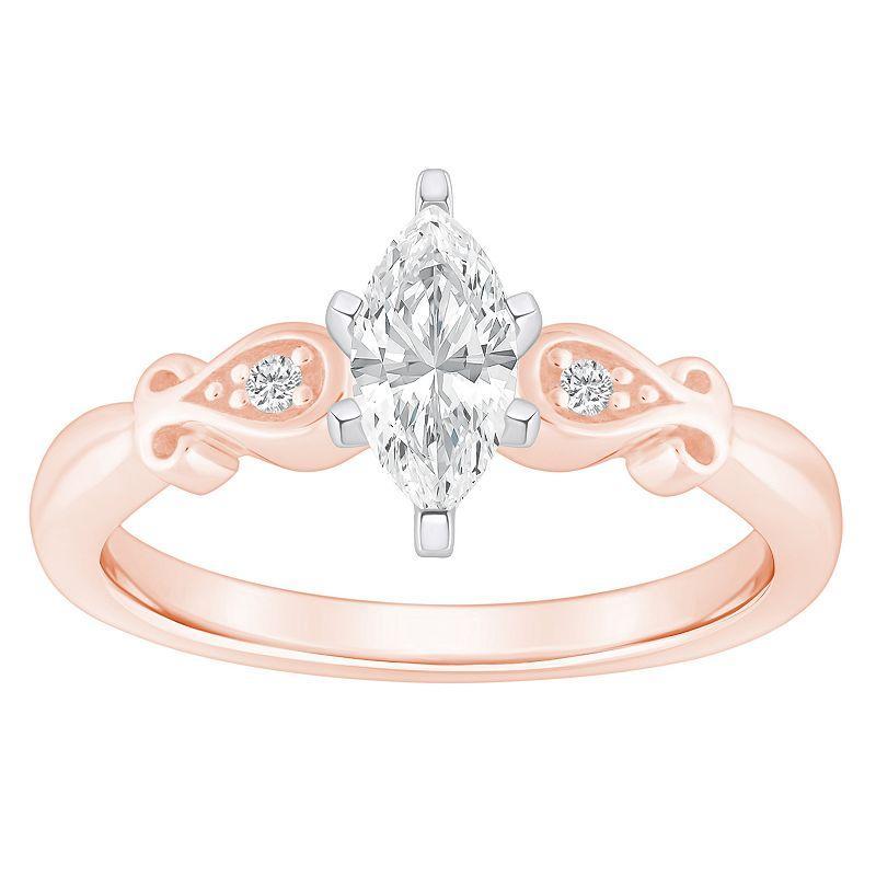 Alyson Layne 14k Gold 1/2 Carat T.W. Diamond Marquise Cut Engagement Ring, Womens White Gold Product Image