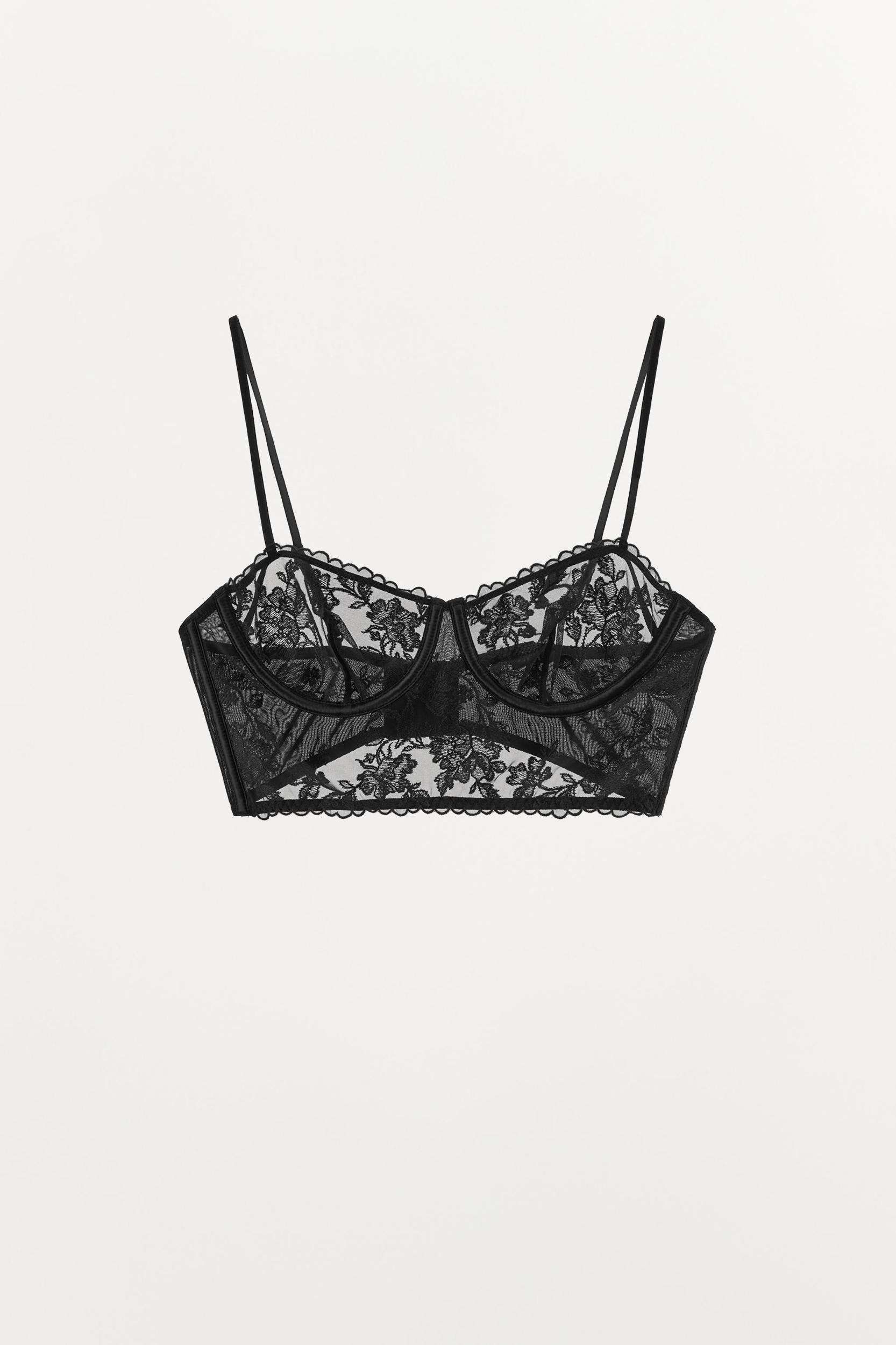FLORAL EMBROIDERED UNDERWIRE BRA Product Image