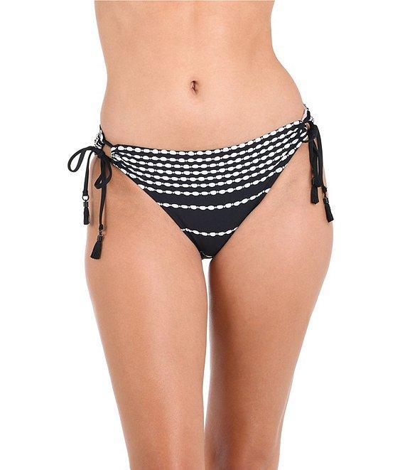 La Blanca City Lights Linear Dot Print Adjustable Loop Hipster Swim Bottom Product Image