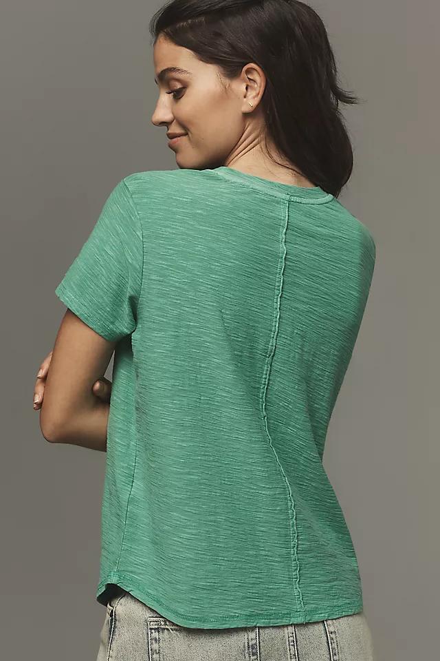 The Bennie Slim Crew Neck Cotton-Slub Tee by Pilcro Product Image