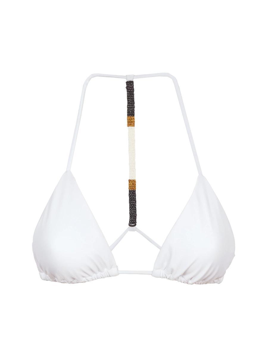 Womens Ella Bead-Embellished Triangle Bikini Top Product Image