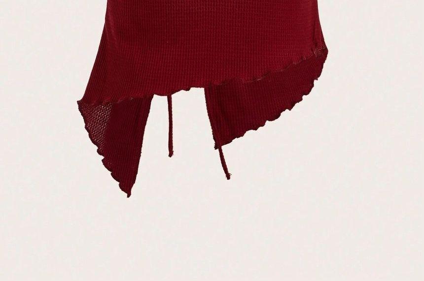 Strapless Asymmetrical Plain Crop Tube Top Product Image