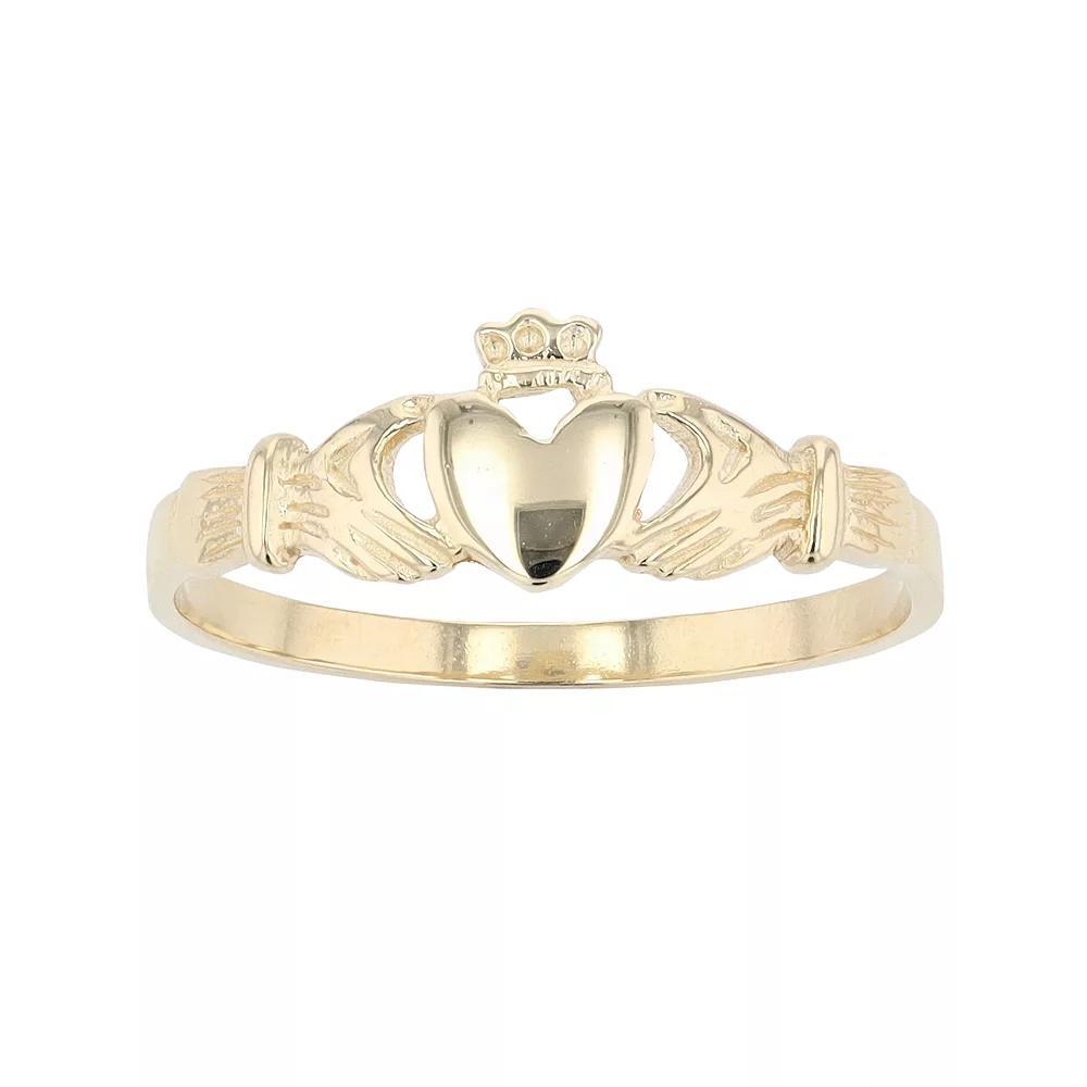 Au Naturale 10k Gold Claddagh Ring, Womens Product Image