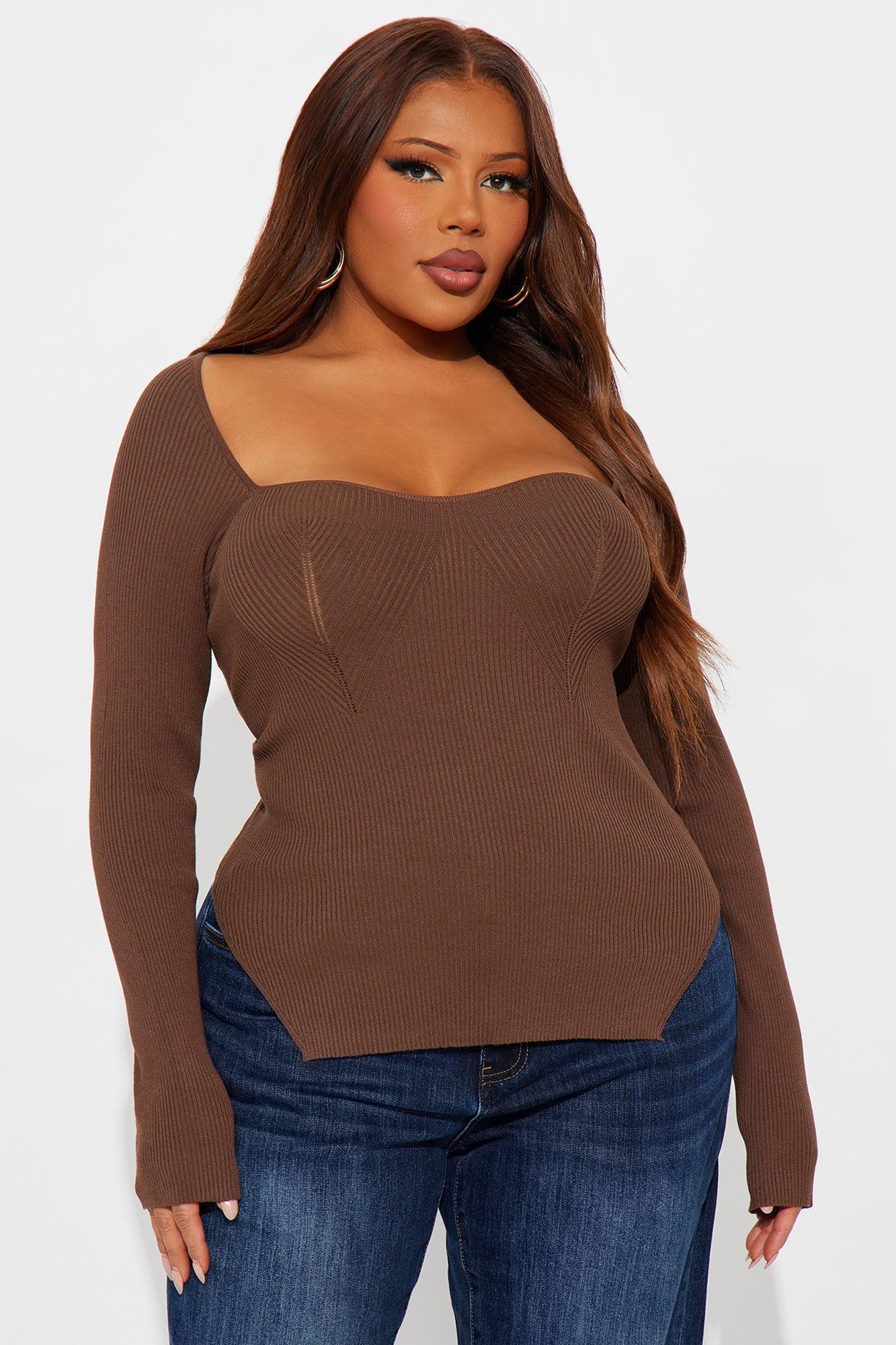 Eyes Around Sweater - Brown Product Image