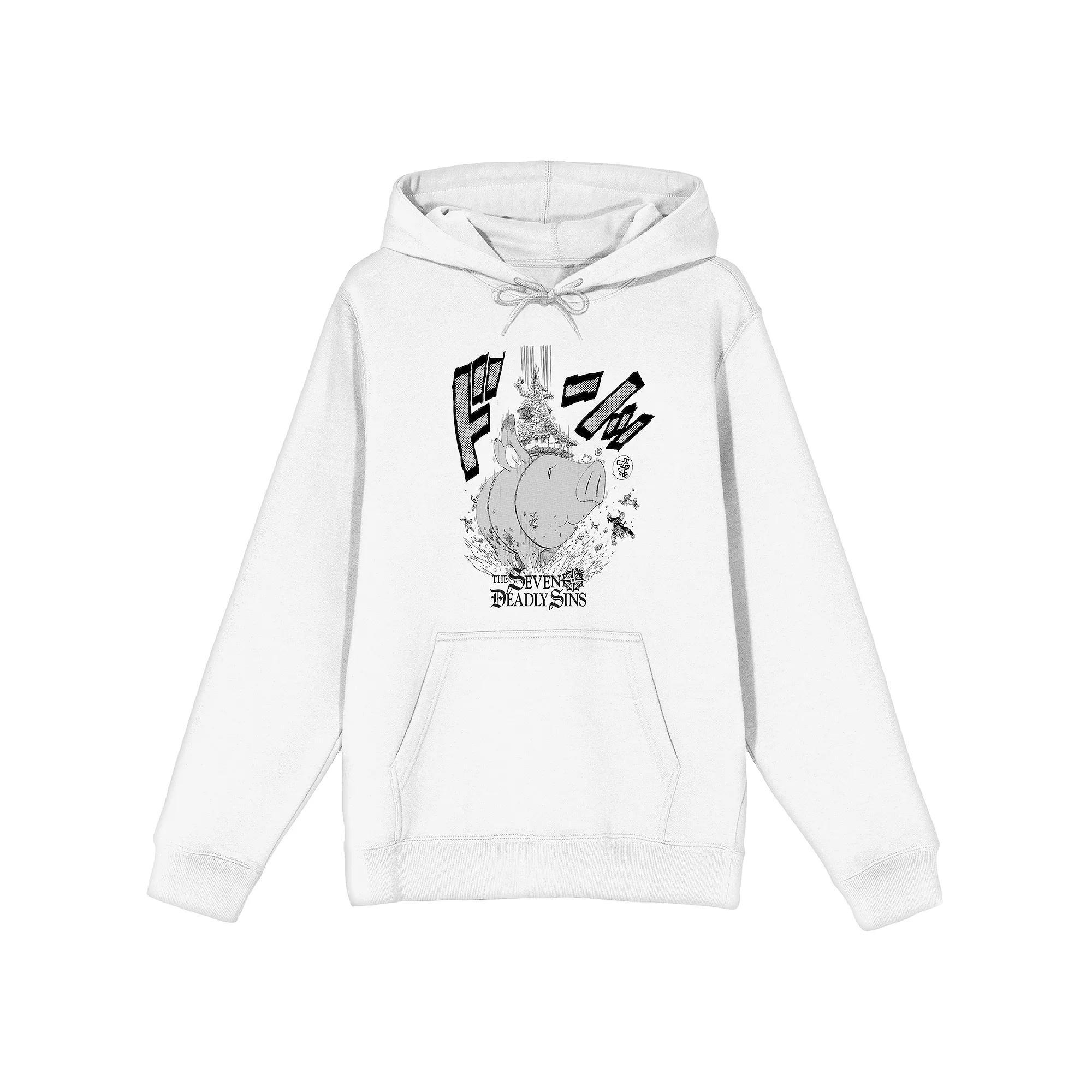 Men's The Seven Deadly Sins Manga Hawk Graphic Hoodie, Size: Small, White Product Image