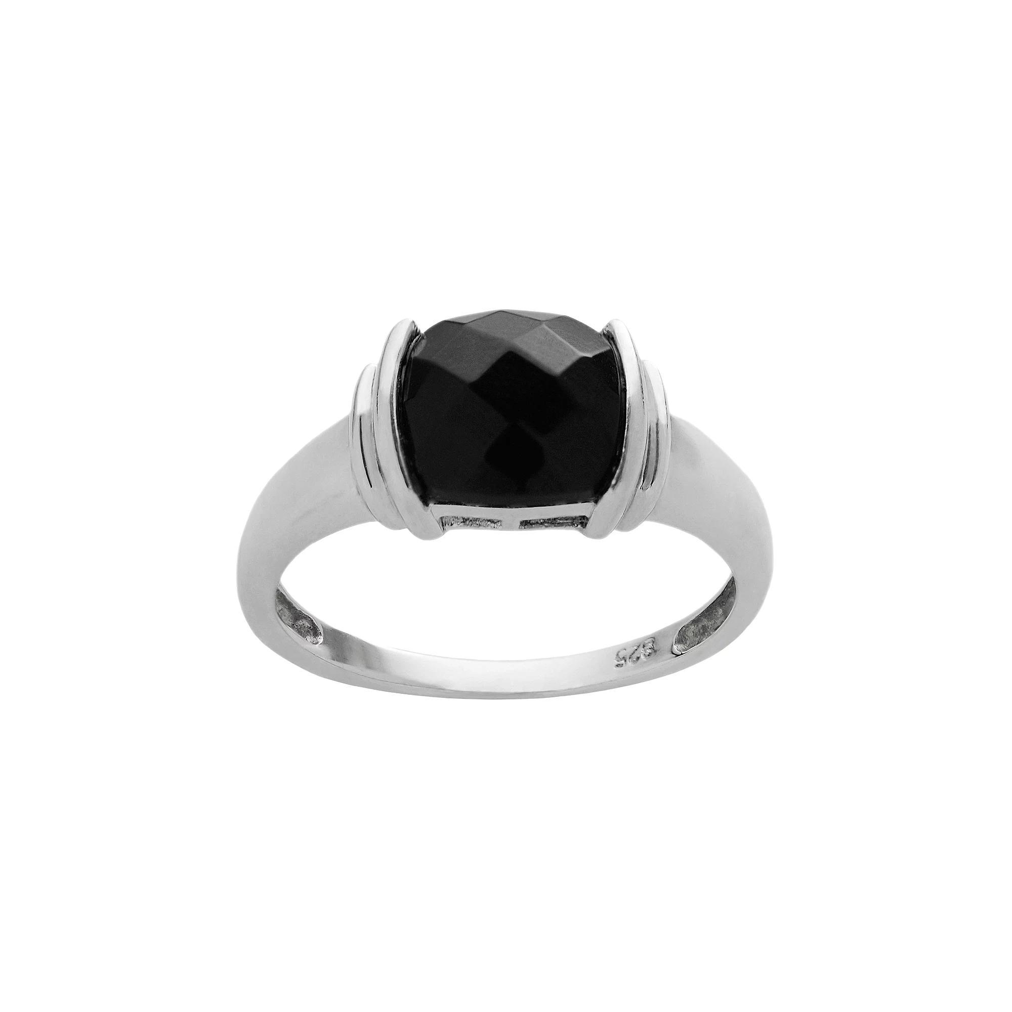Onyx Sterling Silver Ring, Womens Black Product Image