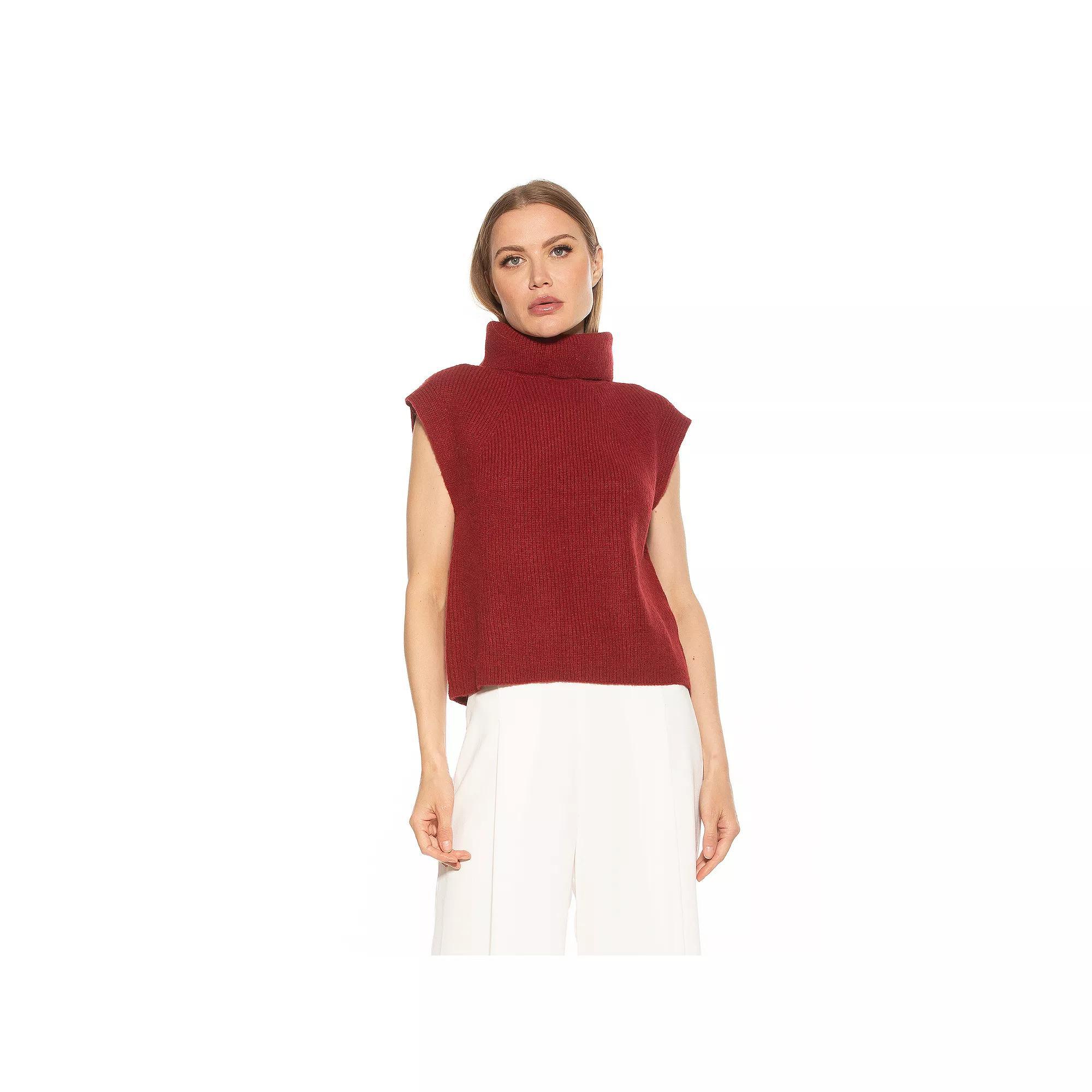 Womens ALEXIA ADMOR Jaylani Ribbed Knit Turtleneck Sweater Vest Product Image
