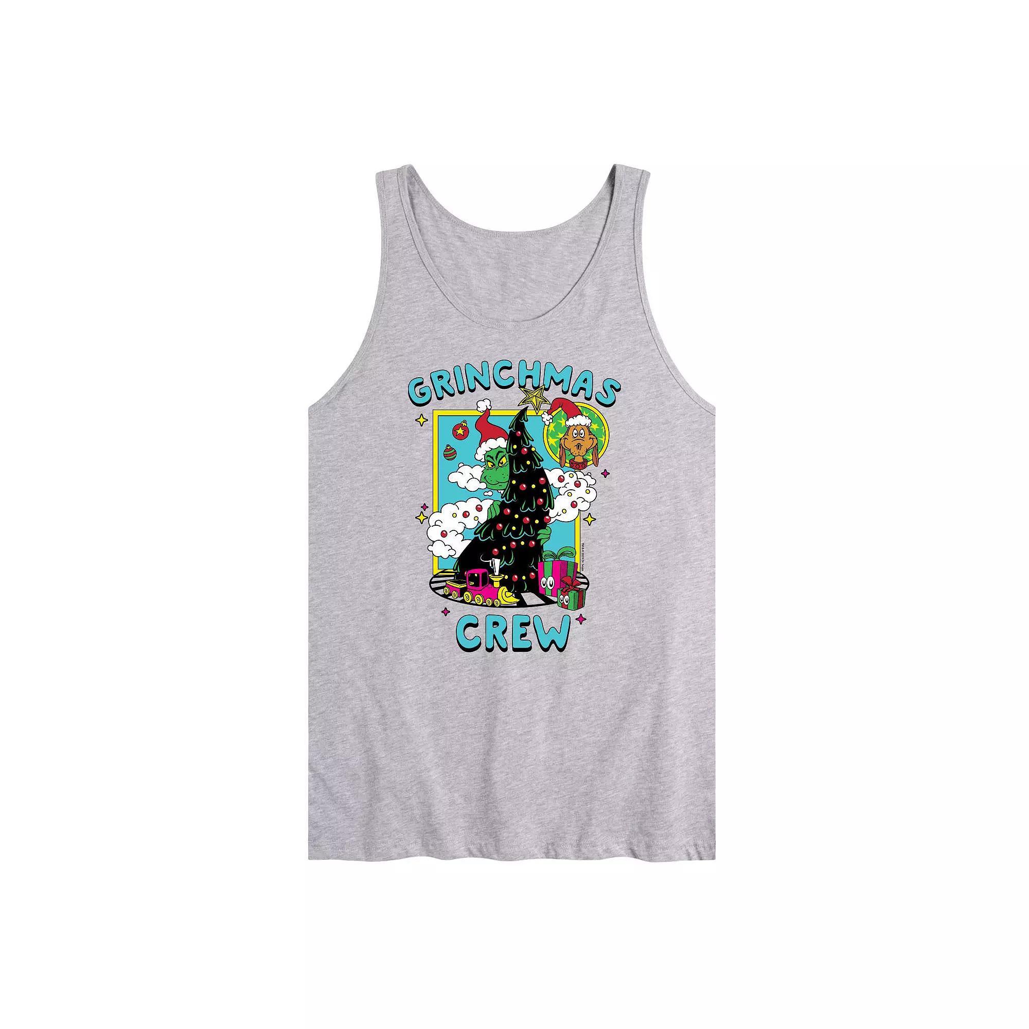 Men's Dr. Seuss The Grinch Grinchmas Crew Graphic Tank Top, Size: Large, Grey Gray Product Image
