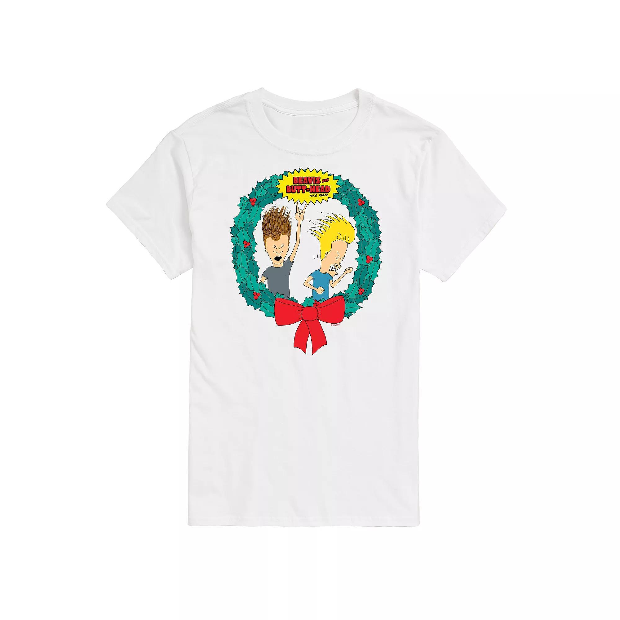 Mens Beavis And Butthead Rockin Wreath Tee Product Image