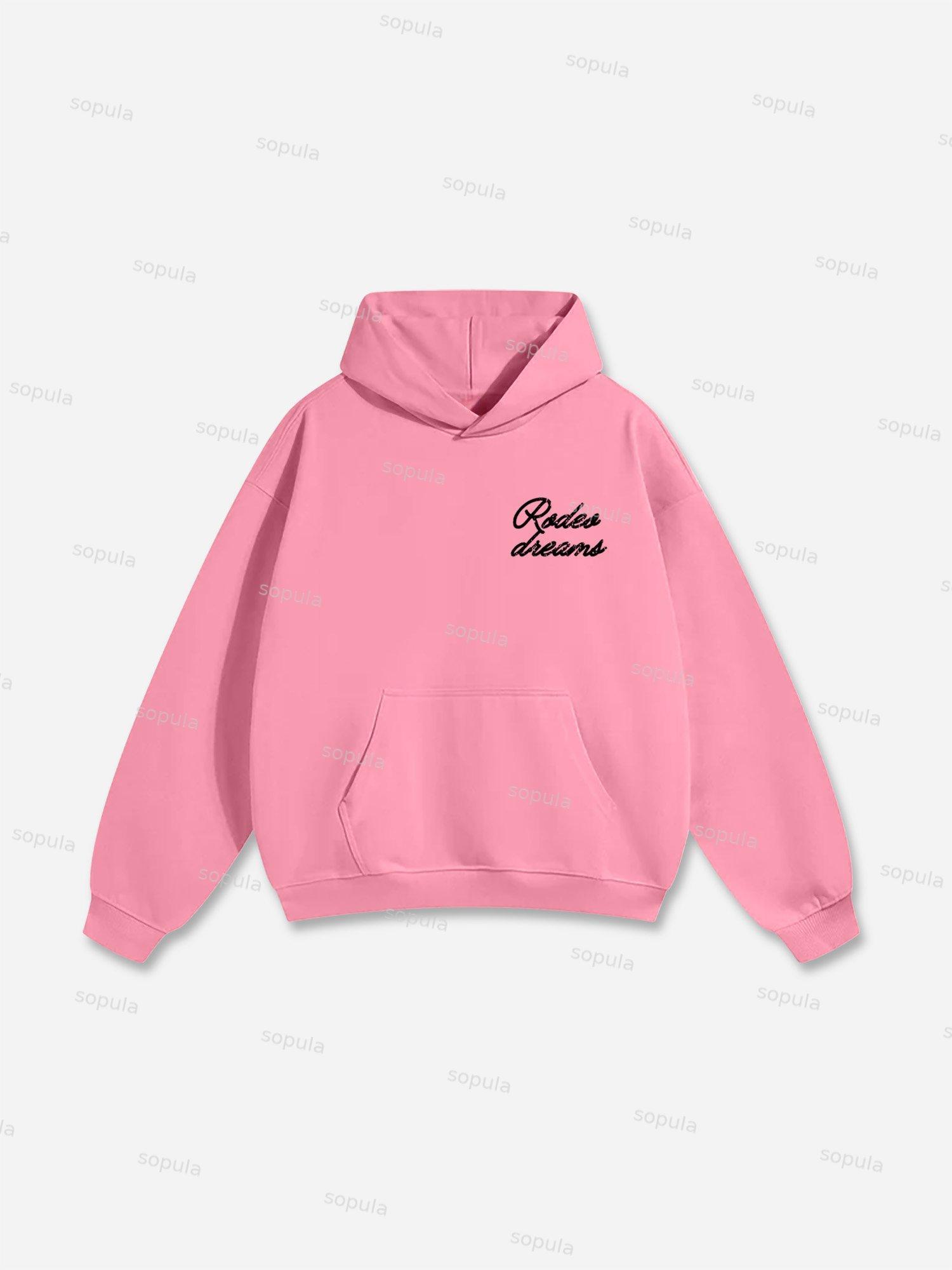 Cowboy Rodeo Dreams Print Cotton Hoodie Product Image